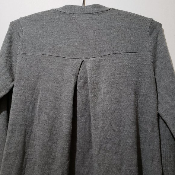 2/$20 New York & Company charcoal grey Cardigan womens size S open waterfall - Picture 7 of 10
